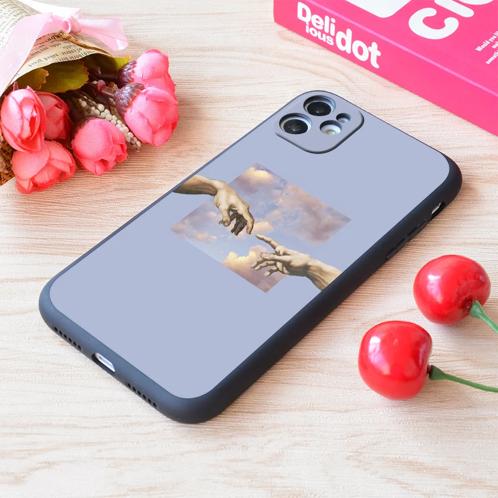 

For iPhone Hands Michelangelo Art Aesthetic Print Soft Matt Apple Case