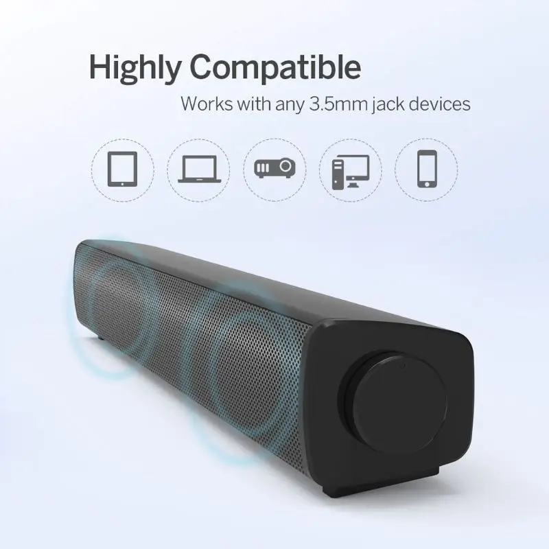 

Computer Spearkers USB Powered Sound Bar Speaker With Mic for Desktop PC Laptop