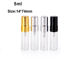 50pcslot 5ml sample spray bottle portable transparet glass perfume bottle atomizer container travel parfum women perfume