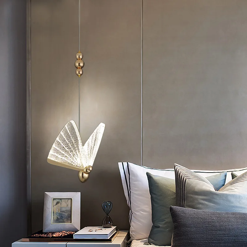 Маленькая люстра с красной сеткой роскошный современный простой светильник в