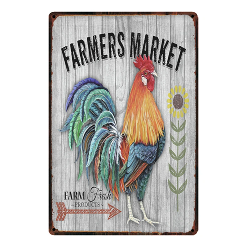 

[ Kelly66 ] Farmers Market Merry Christmas Metal Sign Tin Poster Home Decor Bar Wall Art Painting 20*30 CM Size y-1990