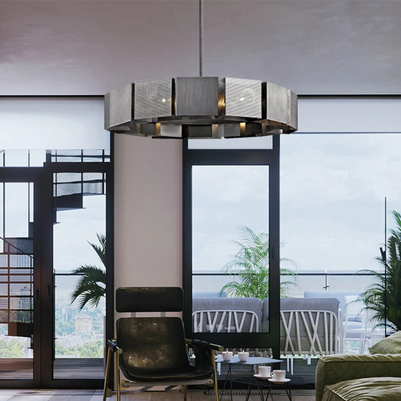 

Postmodern minimalist art chandelier designer heavy metal restaurant bedroom living room light luxury creative lamps