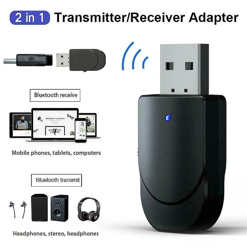 2 в 1 Bluetooth 5 0 3 мм Музыкальный bluetooth-аудио адаптер аудио передатчик и приемник Mini AUX