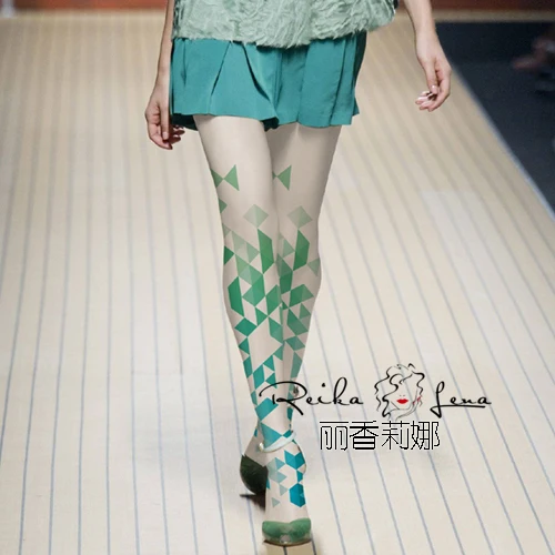 

Open Crotch Crotchless Fishnet Hot Sale Print Pantis Woman New Spring Pantyhose Triangle Fashion Collocation Thick Terry Primer