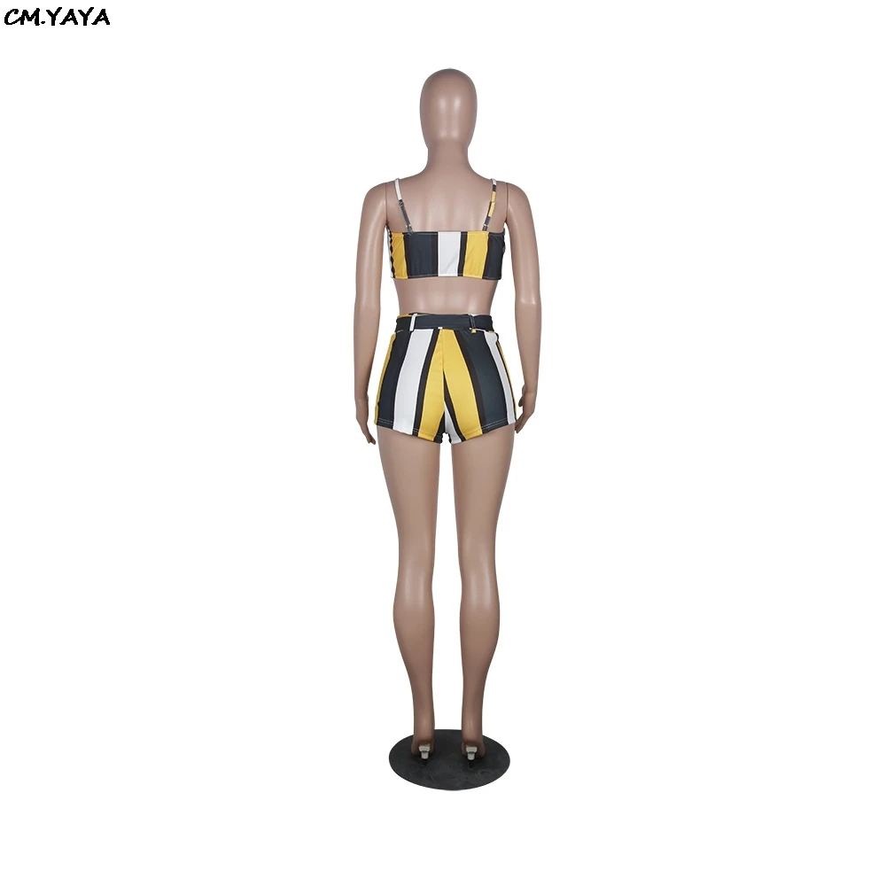

2019 women new summer beach style tracksuit spaghetti strap top shorts suit two piece set active wear outfit overall 4color Y156