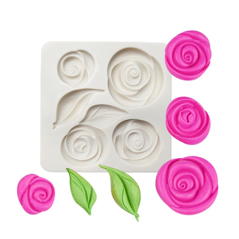

Valentine's Day Rose Leaf Shape Silicone Mold Cake Decorating Tools Cupcake Fondant Mold Chocolate Mould Baking Stencil Mould