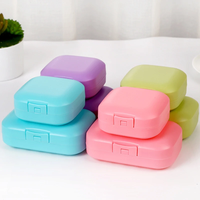 

5 Colors Bathroom Soap Case Dish Plate Case Home Shower Travel Hiking Holder Container Plastic Portable Soap Box With Lid New