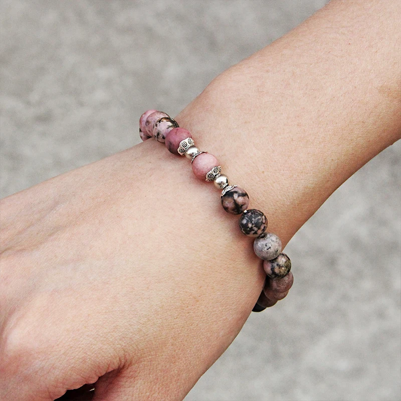 Браслет из розового кварца с натуральным камнем для мужчин и женщин браслеты