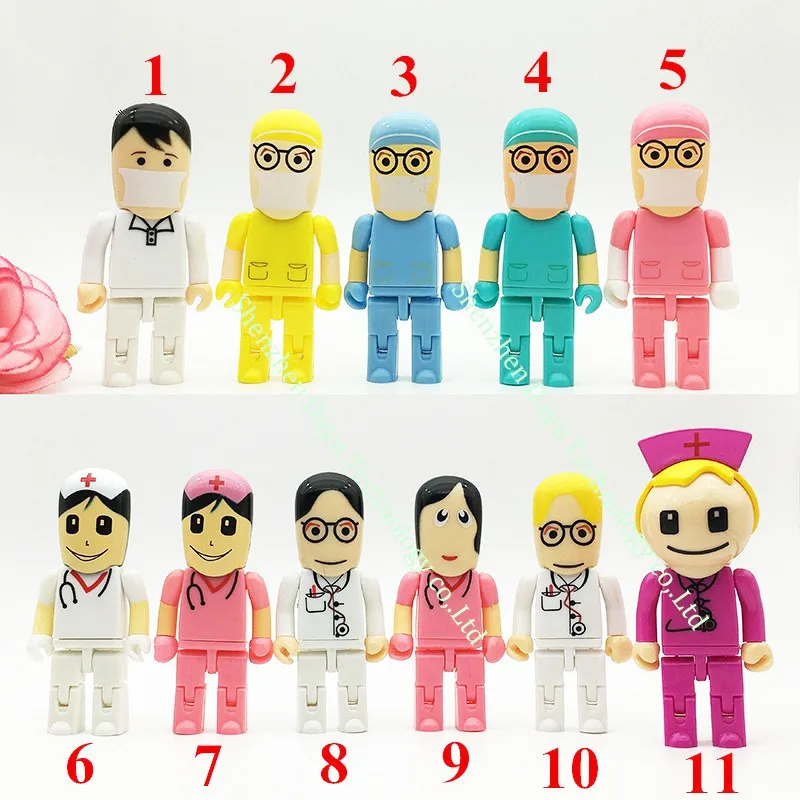 

New Mini Medical Nurse 2.0 Flash Drive Drive Dentist Pendrive Gift 4GB 8GB 16GB 32GB 64GB Creative Cute Fashion U Disk 2.0usb