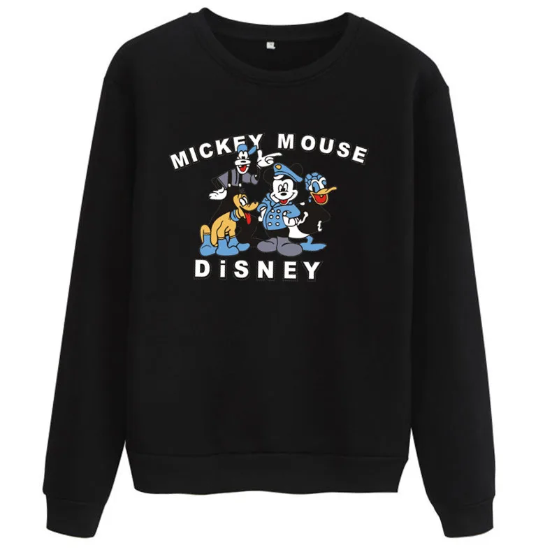 

Disney Plus 1 Year Mickey Mouse Goofy Donald Duck Anime Hoodies Sweatshirt for Women Winter and Autumn 2021 90s Aesthetic Tops