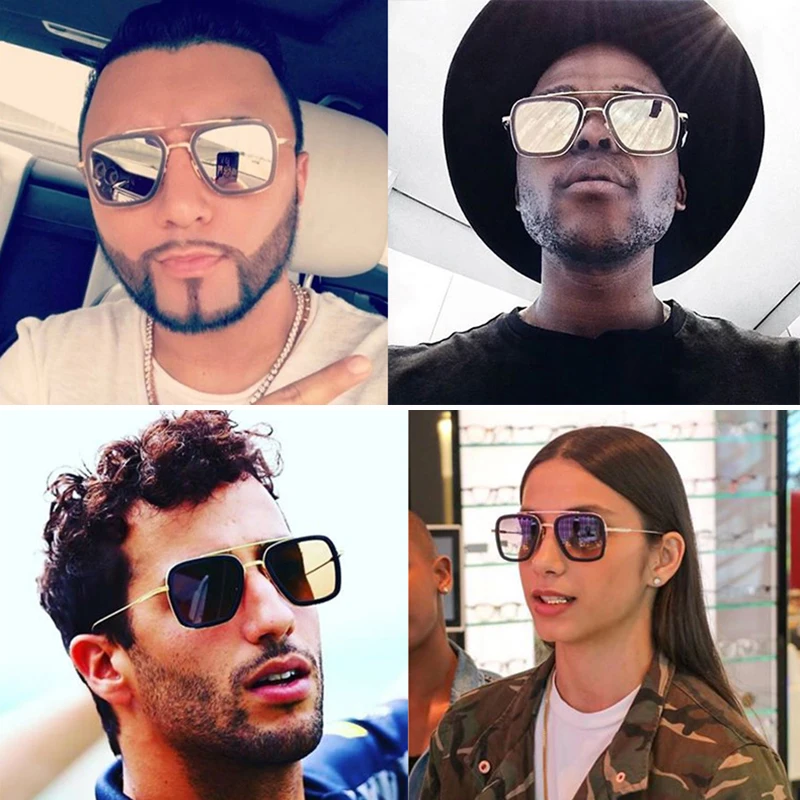 

Steampunk Men Sunglasses Women Tony Stark Iron Man Sun Glasses Vintage Metal Eyewear Steam Punk Sunglass UV400 Male Female Party