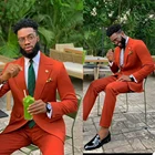 Красивый мужской смокинг, пиджак на одной пуговице, на заказ, облегающие брюки, 2 шт.