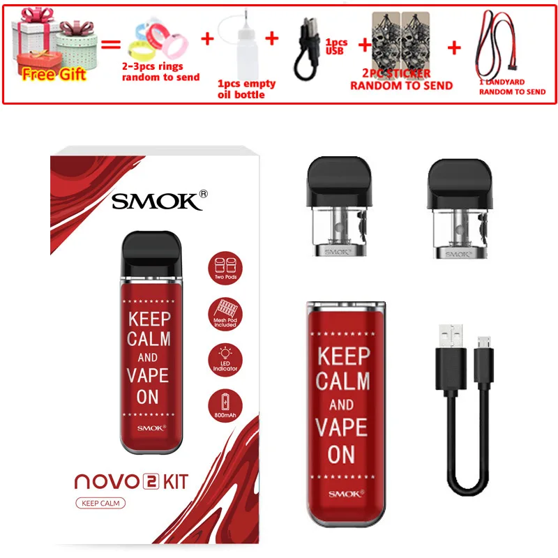 keep calm SMOK pod starter kit SMOK novo 2 kit cobra covered vape pen kit с 450 мАч встроенным аккумулятором 2 мл емкость pod system kit - Цвет: keep calm