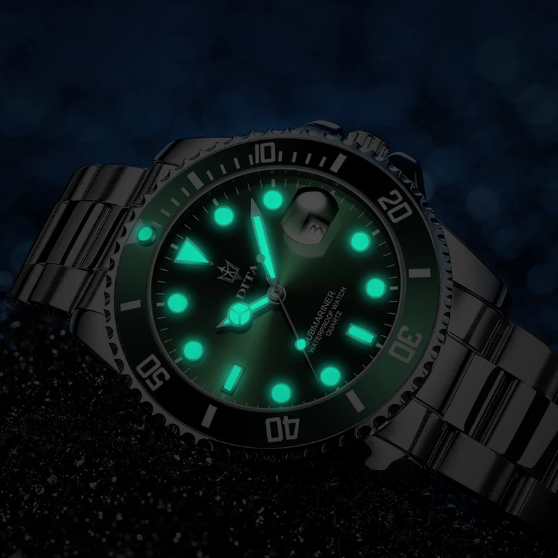 

DITA Top Brand Luxury Fashion Diver Watch Men 3ATM Waterproof Date Clock Sport Watches Mens Quartz Wristwatch Relogio Masculino