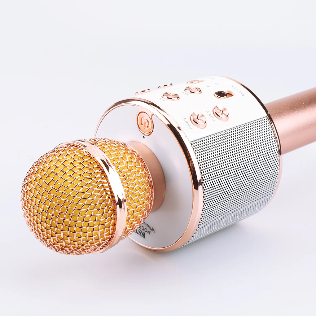 WS858 профессиональный Bluetooth беспроводной микрофон динамик ручной микрофон караоке микрофон KTV музыкальный плеер для вокала, с рекордером