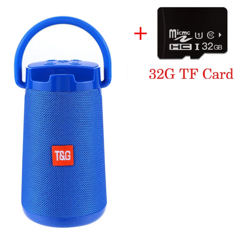 Blue and 32G TF 30W High power wireless bluetooth speaker outdoor waterproof caixa de som portable audio ubwoofer with AUX TF Card Box TG138 - Цвет: Blue and 32G TF