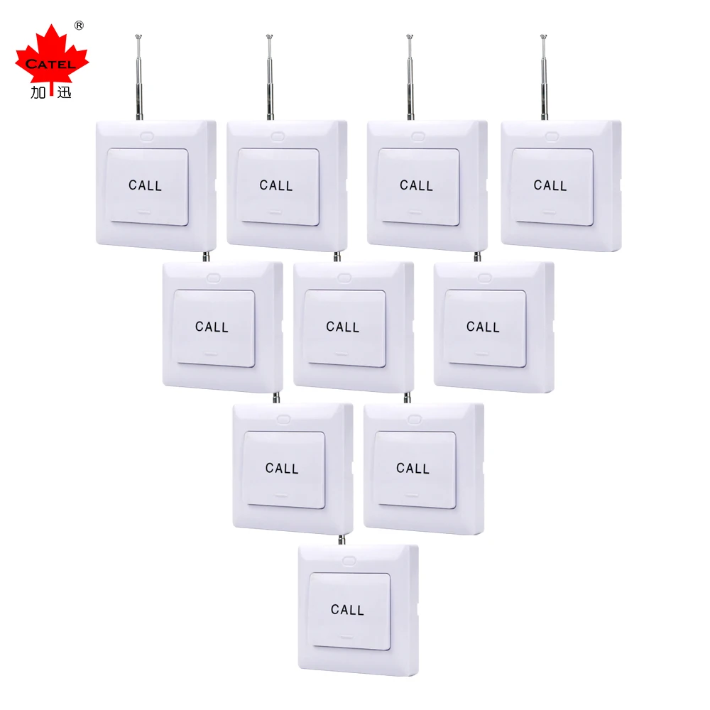 CATEL CTT09E Wireless Calling System Call Button Transmitter Pager for Restaurant, Hotel, Cafe, Waiter Service Bell, Buzzer