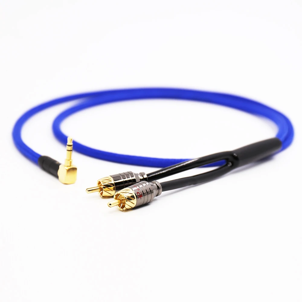 3 5 мм Прямоугольный штекер на 2RCA Phono Hifi аудио кабель 1 м | Электроника
