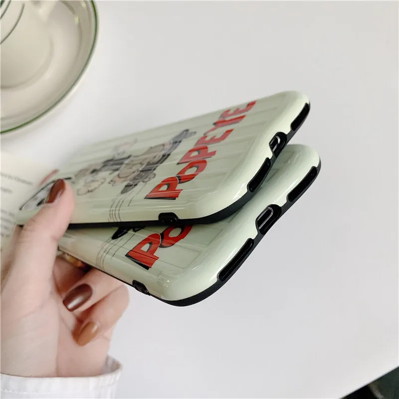 Забавный мультяшный чехол Popeye для iPhone 11 Pro задняя крышка XR XS Max X 7 8 Plus силиконовые