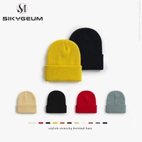 sikygeum knitted hat fashion men women skullies beanies solid color knitted cotton caps aape beanie soft winter hats autumn caps