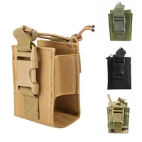 military airsoft molle walkie talkie pouch outdoor interphone radio pouch walkie talkie holder case with quick release buckle