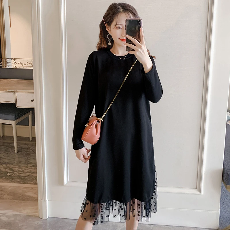 2019 Новое поступление весенне-осеннее платье для беременных женские кружевные