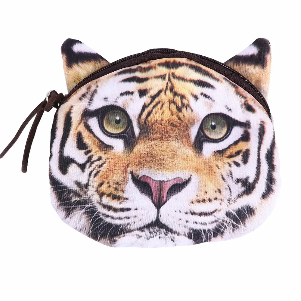 Новый стильный милый 3D чехол на молнии с изображением тигра леопарда льва лица