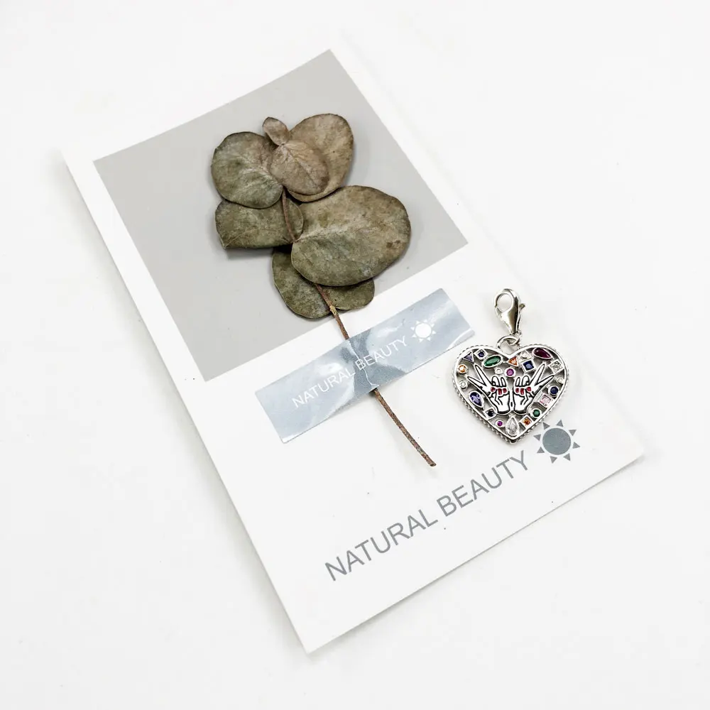 Подвеска-знак победы подвеска в виде сердца из стерлингового серебра 925 пробы с