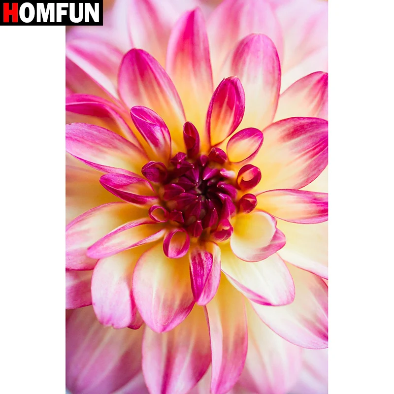 Картина из страз HOMFUN Art 5D сделай сам алмазная вышивка розовый цветок полное 3D