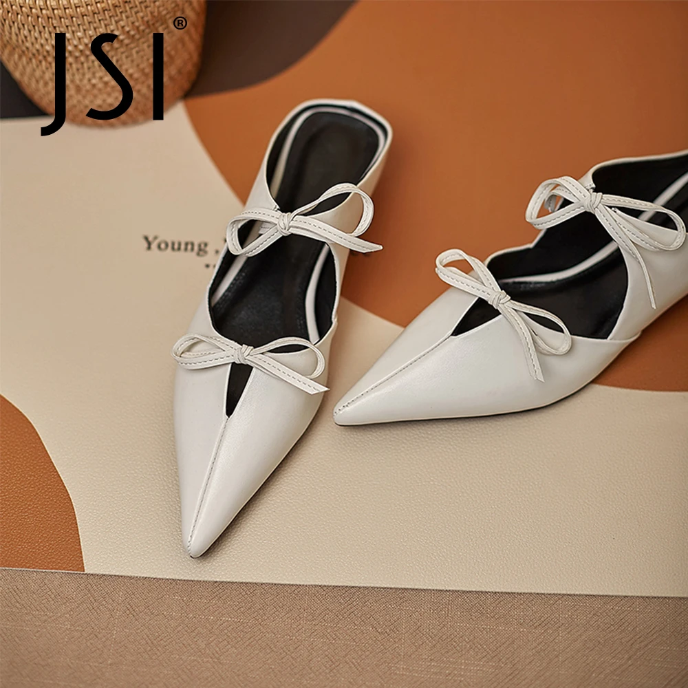 JSI/женские летние босоножки из натуральной кожи с острым носком Новинка Стильная