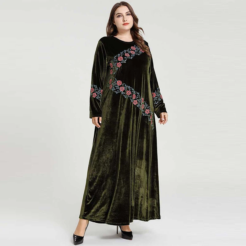 Мусульманское турецкое модное женское длинное платье большого размера Дубай