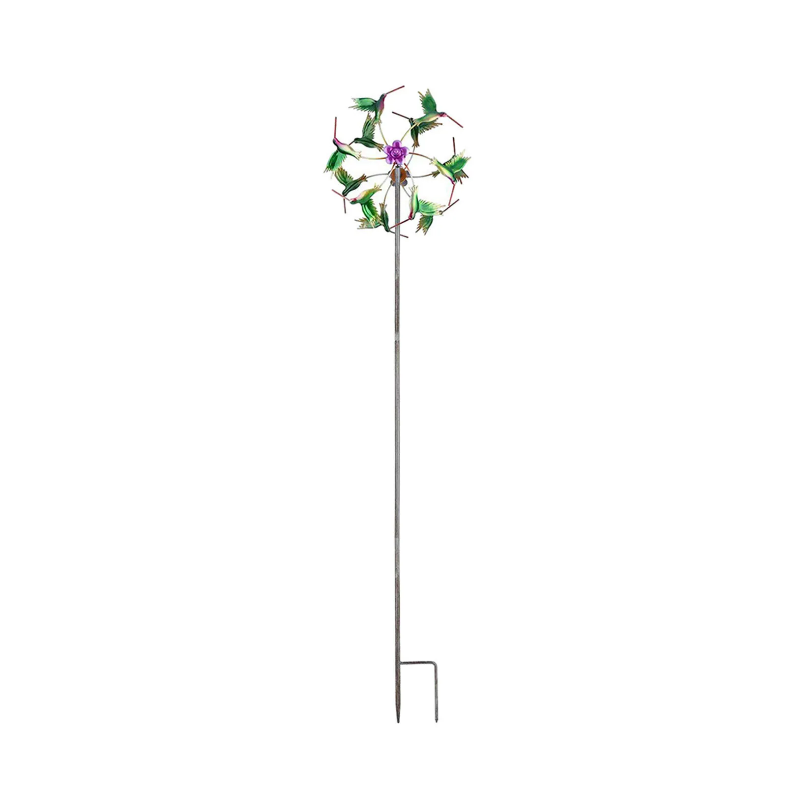 

Hummingbird Sunflower Stake Garden Decor Home Patio Wind Spinner Vertical Sculpture Iron Art Lawn Metal Backyard Outdoor Yard