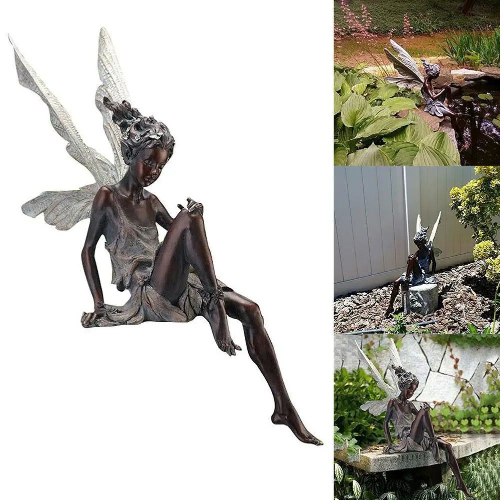 

15*5.3cm Brown Turek Sitting Fairy Garden Ornaments Resin Statue Crafts Pastoral Yard Garden Decoration Outdoor Home 1 Pcs