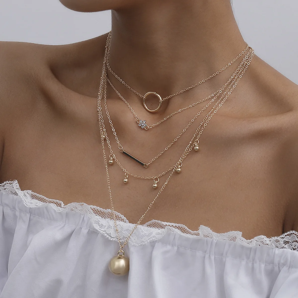 Женское многослойное ожерелье Meetvii массивное в стиле панк с металлическим