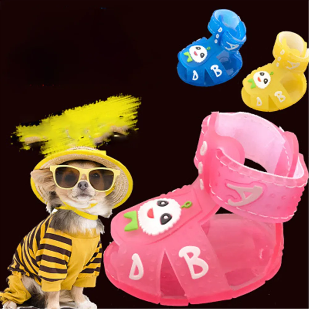 Яркие цвета Нескользящая обувь для маленьких собак Сандалии щенков Сезон весна