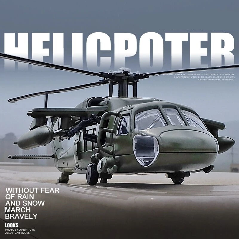 NEW1:64 America Black Hawk UH-60, helicóptero de utilidad, Avión de aleación, modelo de simulación de Metal, modelo volador, luz de sonido, regalo para niños