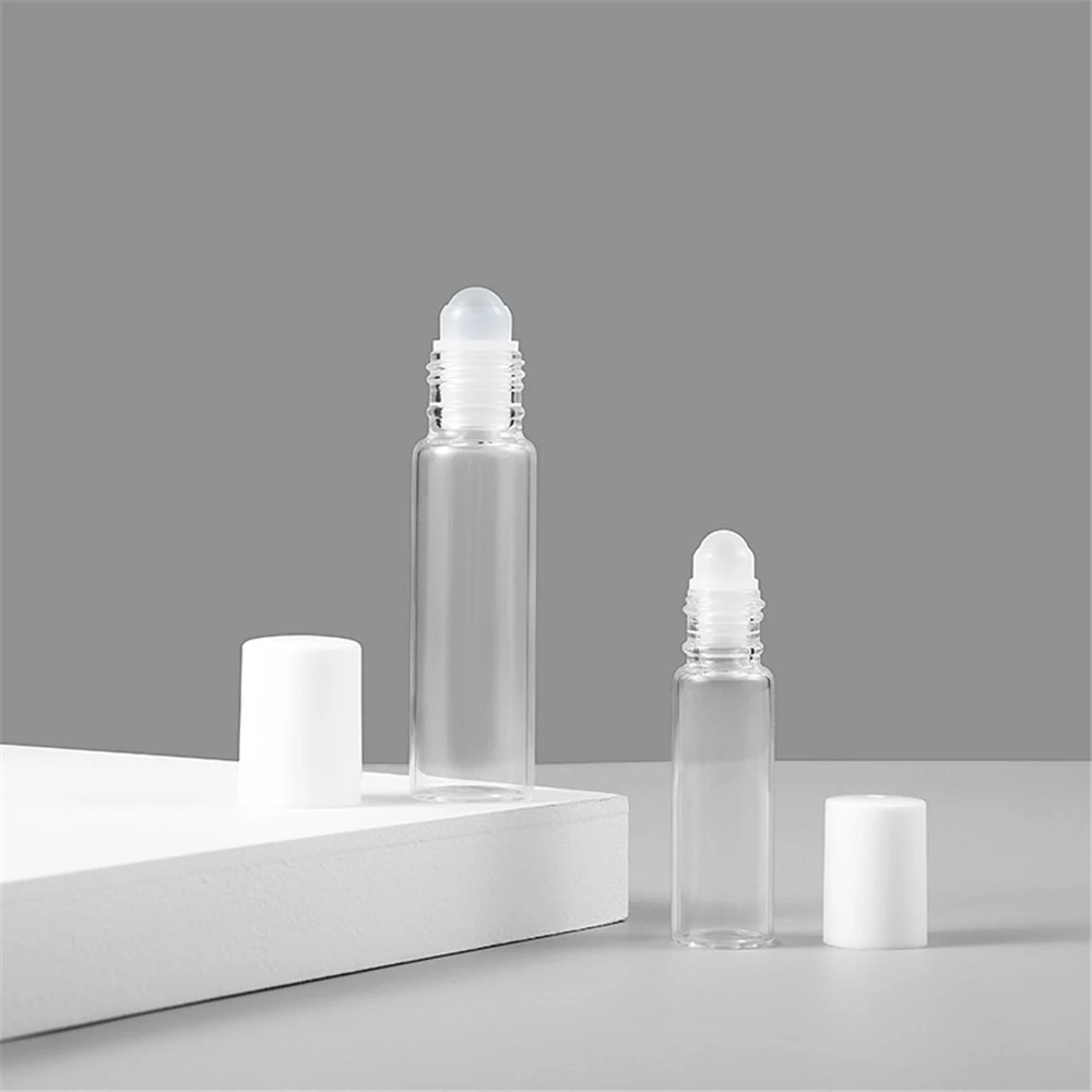 

1 Pcs 5ml/10ml Glass Roller Bottles Empty Clear With Roll On Empty Cosmetic Essential Oil Vial For Traveler With Glass Ball