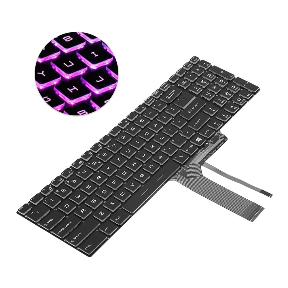 teclado retroiluminado preto da cor completa das pecas de substituicao do teclado