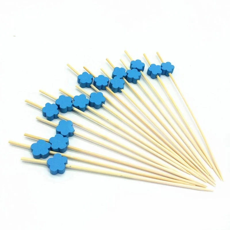

12cm 100pcs/bag Disposable Christmas Fruit Fork Toothpicks Creative Artistic Flowers Cocktail Sign Pastry Decoration Fruit Picks