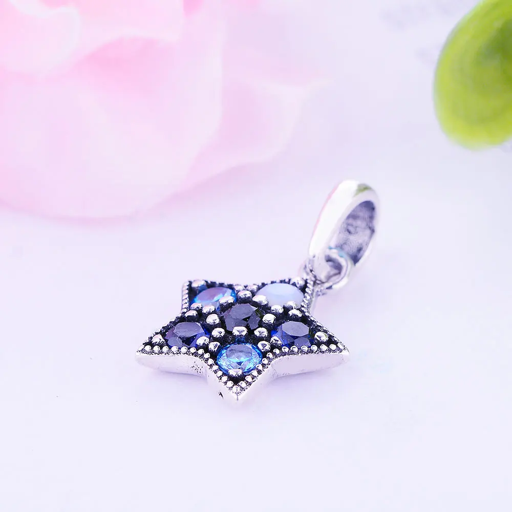 Fits Original Brand Charms Bracelet DIY Jewelry Making 925 Sterling Silver Star Dangle Charm Beads With Mix CZ 2021 Berloque | Украшения и