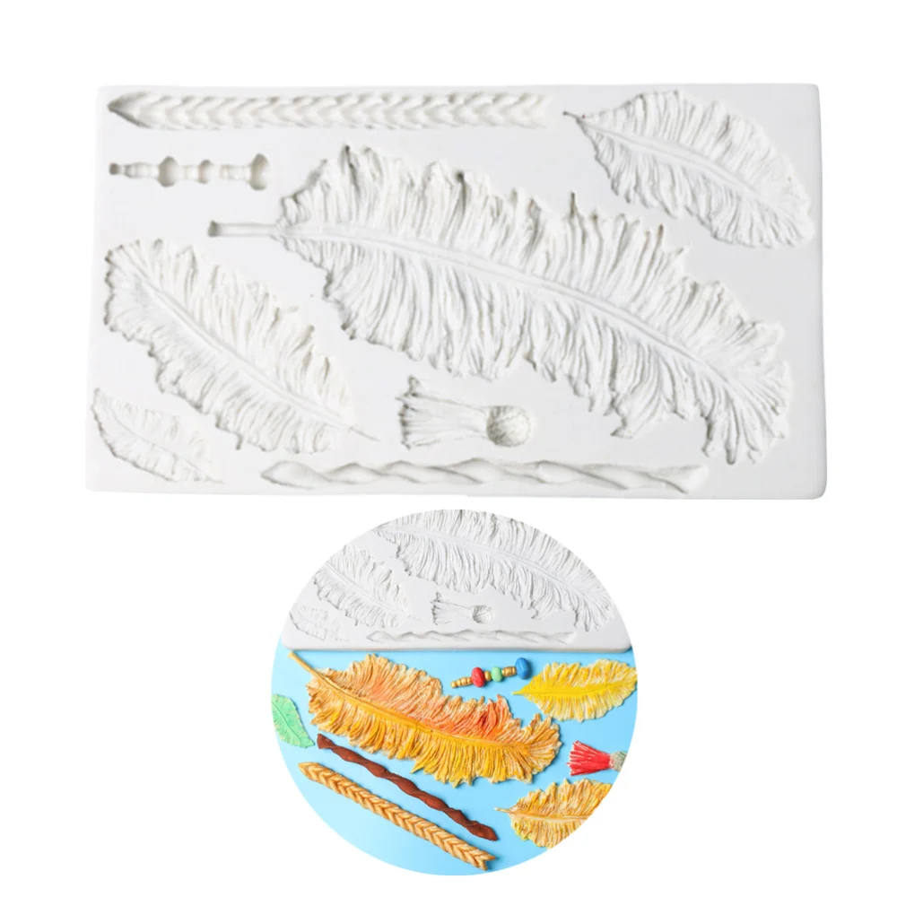 

Creative Vintage Feather Line Silicone Molds Cake Embosser Mold Fondant Mold for Cake Cookies Dessert Chocolate Making (Random