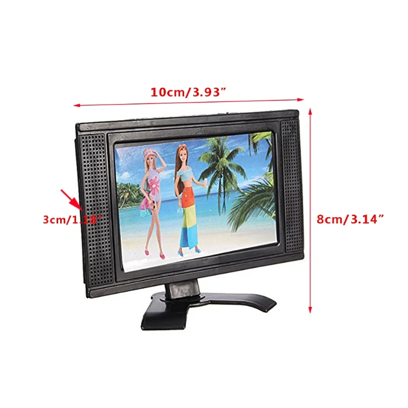 

New LCD TV Doll Toy Structures Accessories For Brabie Doll House Furniture XX9F
