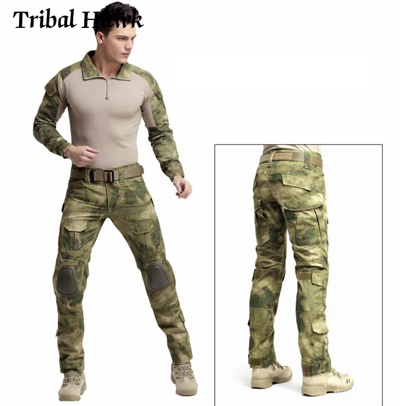 Спецназ спецназ тактическая форма камуфляжный костюм Мультикам брюки футболка