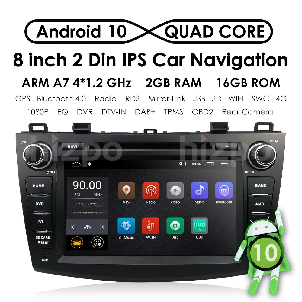 Для Mazda 3 2010 2013 maxx axela android 10 автомобильный DVD GPS Радио стерео 4G 64G WIFI бесплатная карта