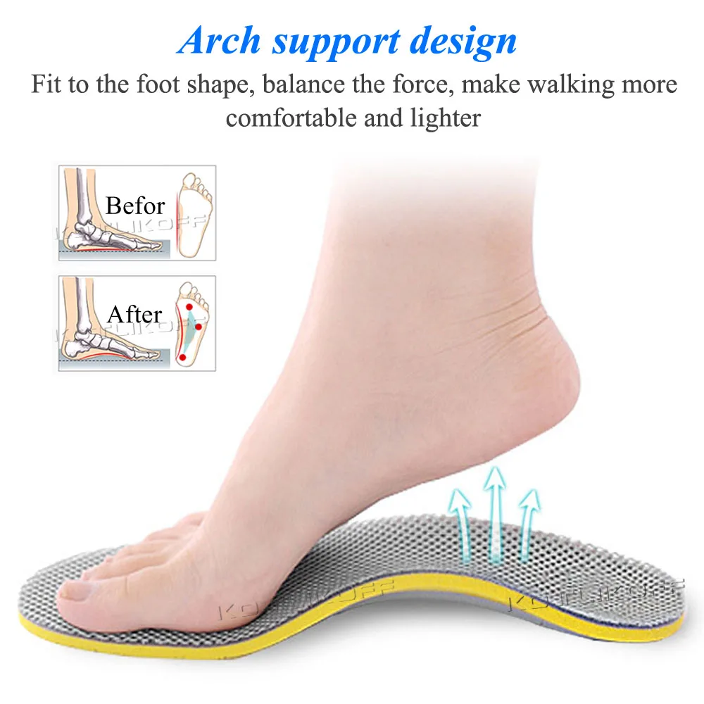 Дышащие ортопедические стельки для взрослых вставки с высокой поддержкой свода