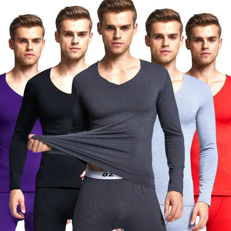 

37℃ Constant Temperature Seamless Thermal Underwear Men's Suit Plus Velvet Heating Fiber Men's Long Johns Clothing
