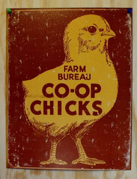 

Farm Bureau Coop-señal de estaño para pollos, cocina de campo, decoración para el hogar, garaje de Granero