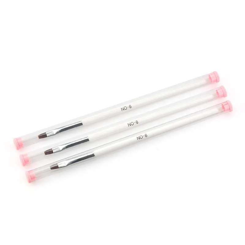 

1 Pcs Acrylic Nail Gel Nail Brush White French Tips Gradient Painting Drawing Pen Cuticle Cleaning Manicure Nail Art Tool
