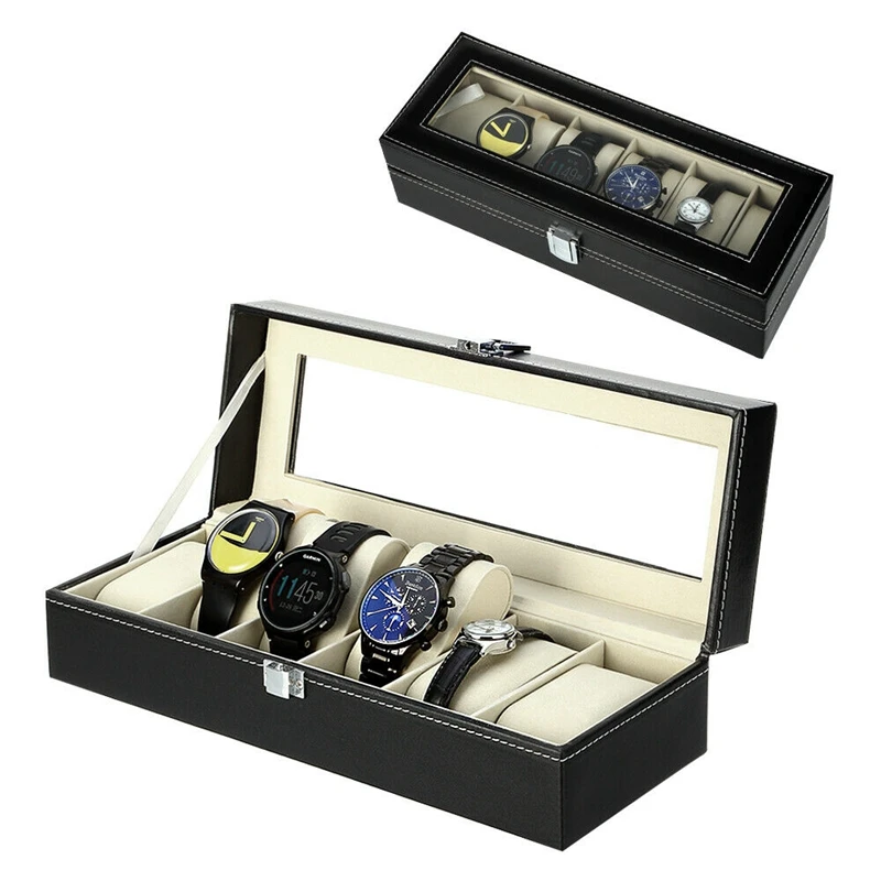 3/6/12 кожаная коробка для часов чехол унисекс наручные Дисплей ювелирных изделий