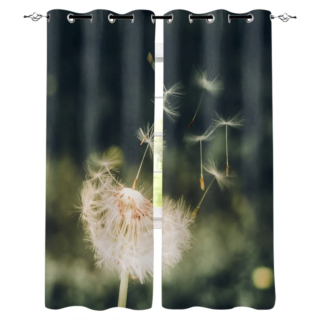 Маленькие свежие оконные шторы с одуванчиком для гостиной и кухни современные